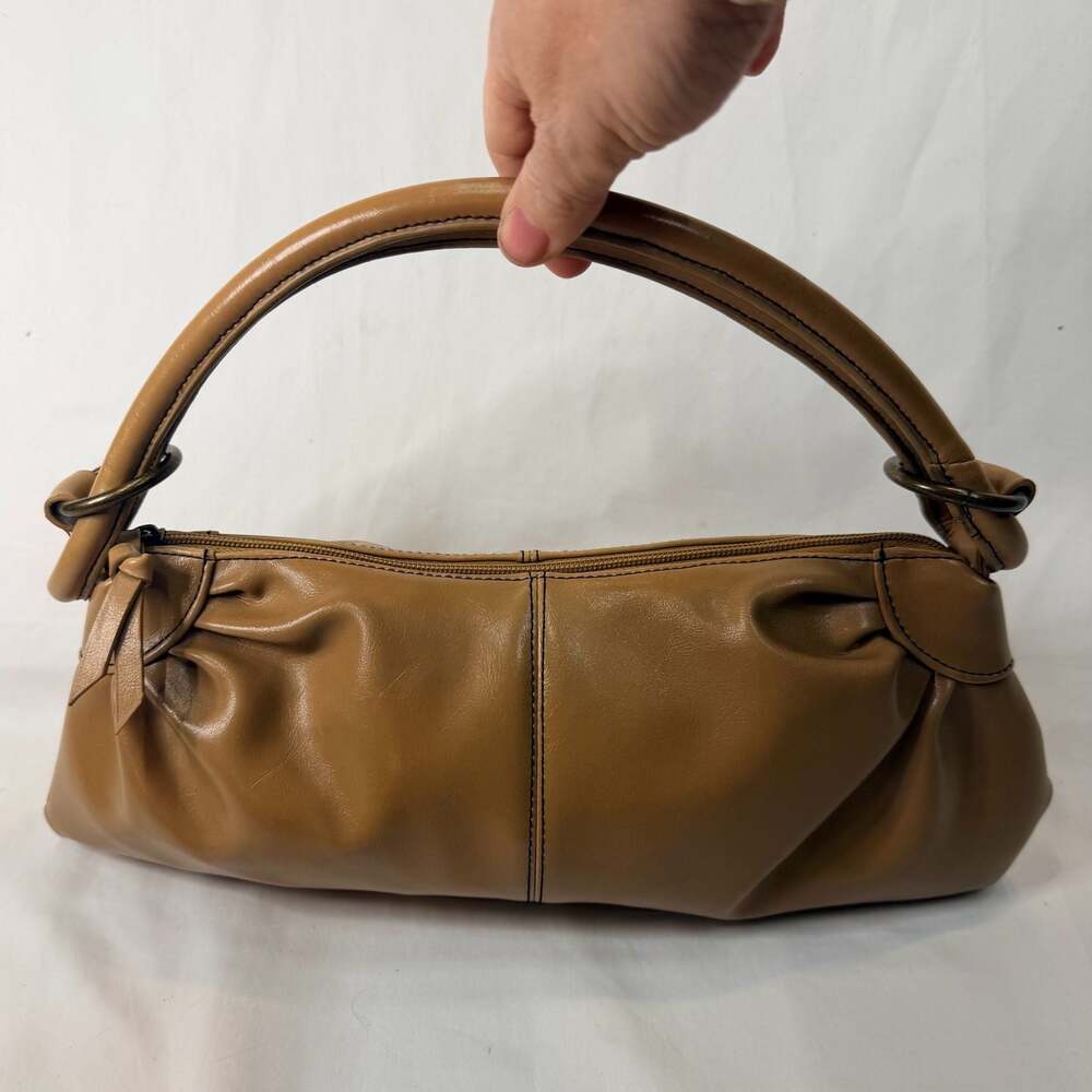 Whatever Tan Ruched Shoulder Bag, Retro Y2K